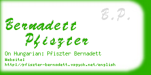 bernadett pfiszter business card
